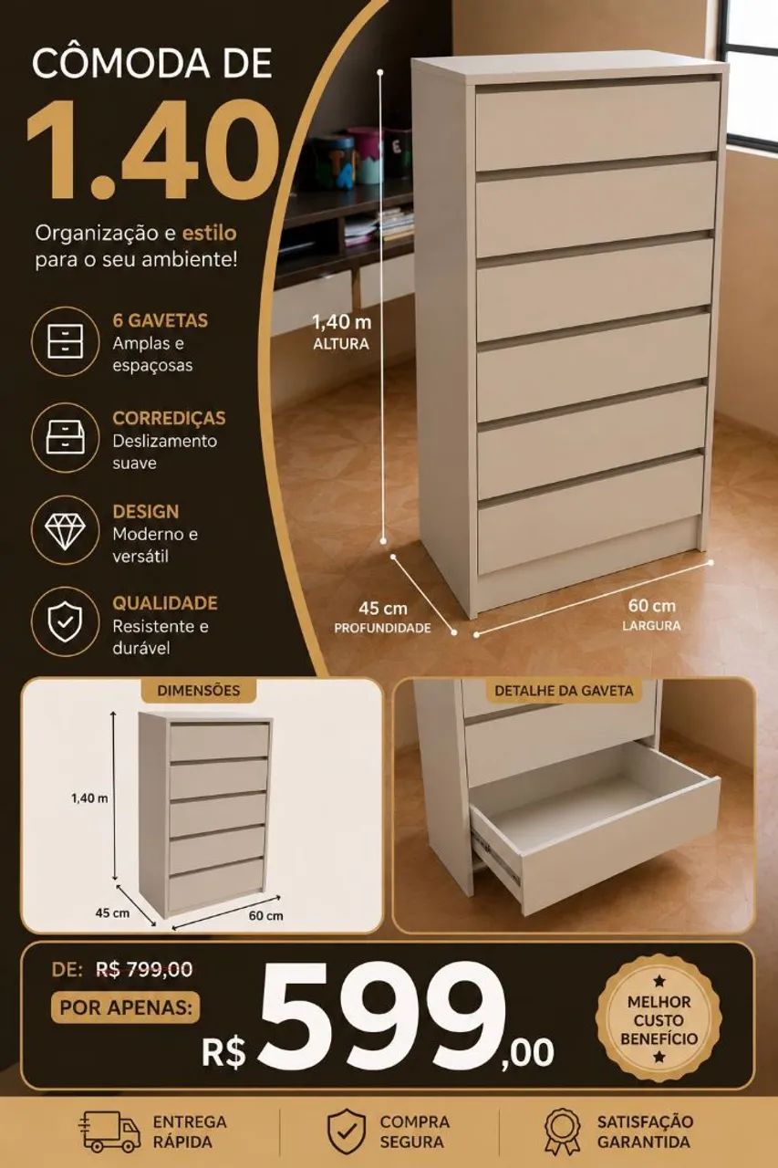 Cômoda mdf
