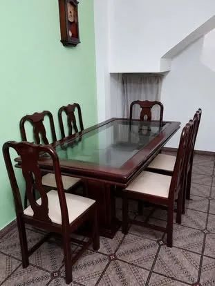  Sala de Jantar e estar mesa com 6 cadeiras buffet rack espelho - Foto 5