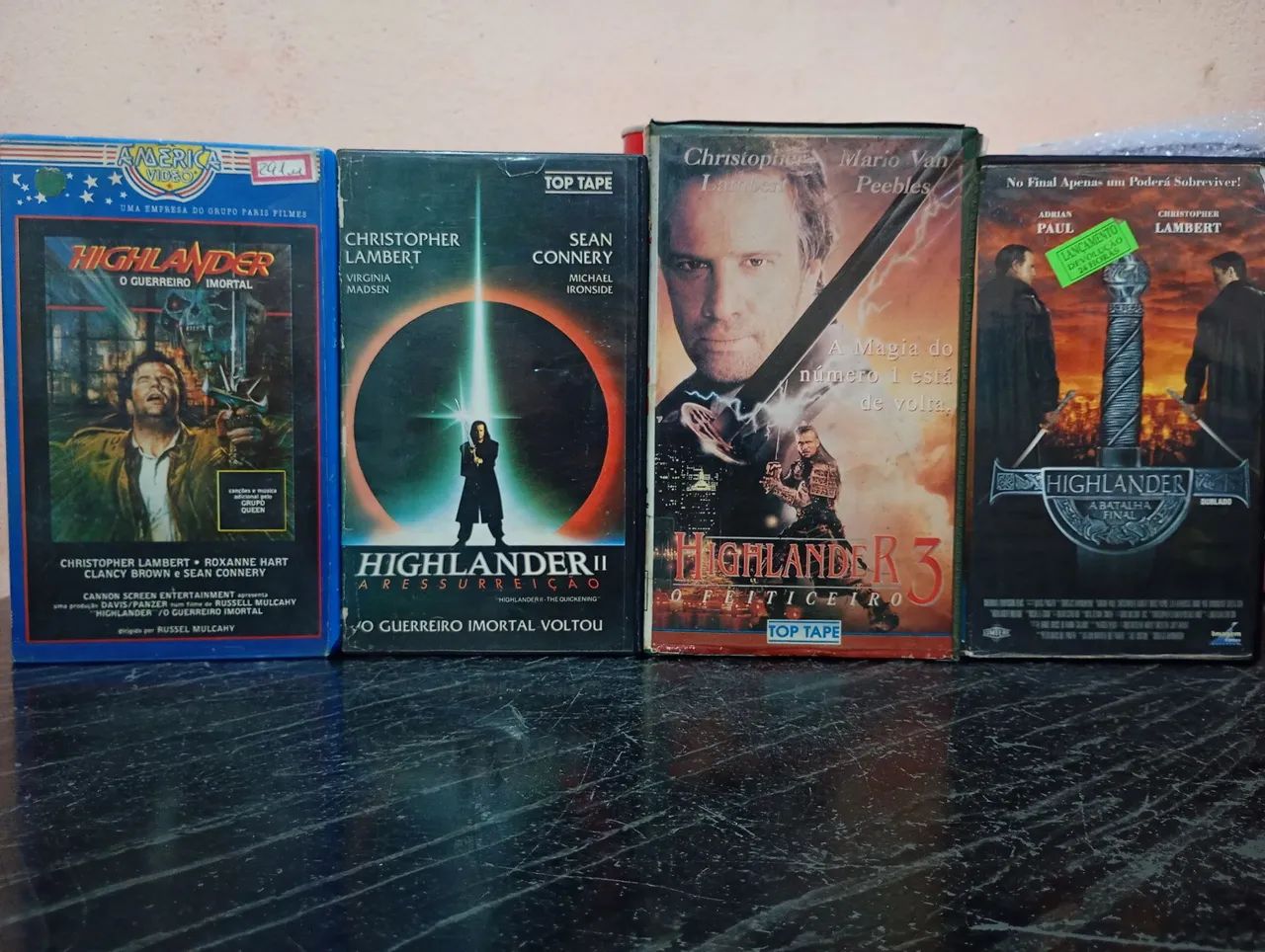Coleção filmes do Highlander em VHS 