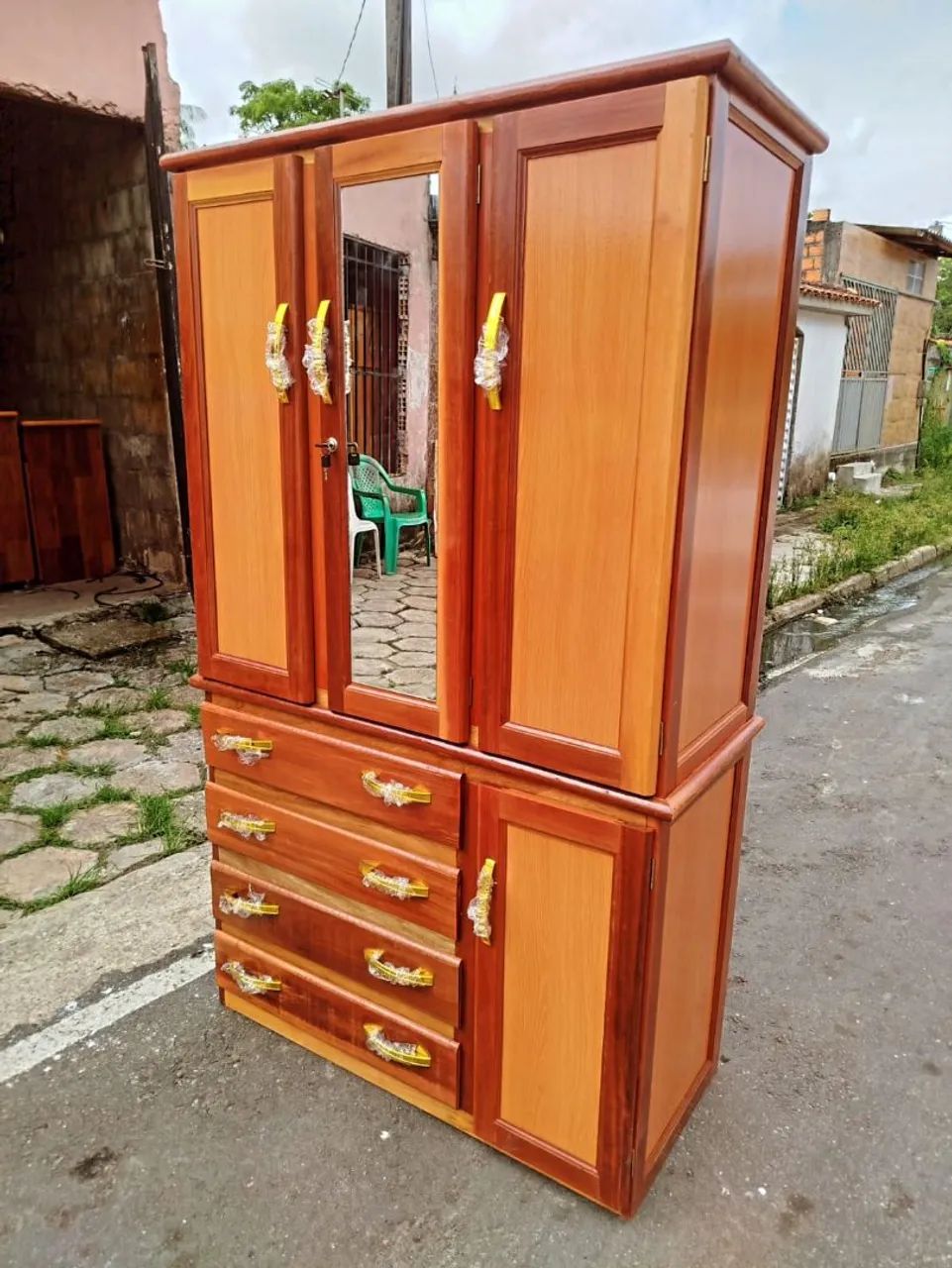 GUARDA ROUPA DE SOLTEIRO NOVO - COMPLETO COM ESPELHO  - Foto 3