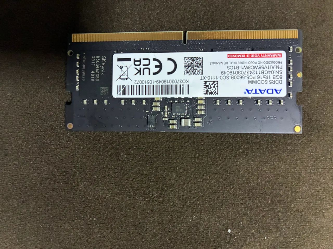 Memória RAM ddr5 8gb Adata 56000 notebook  - Foto 2