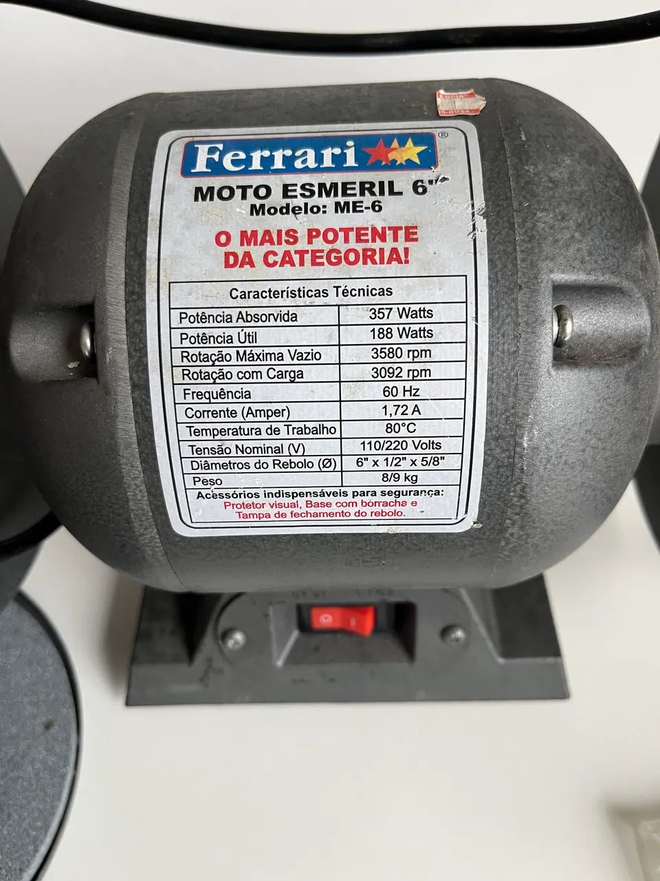 Moto esmeril ME 6 Ferrari novo 110v - Foto 3