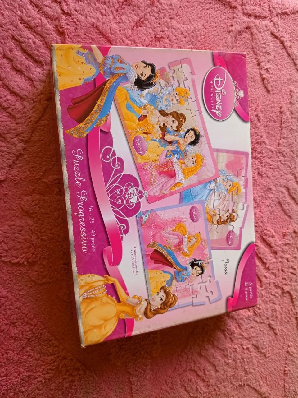 Quebra-cabeça Princesa Disney 3 em 1 