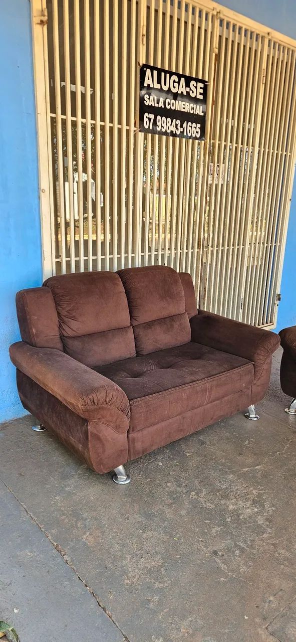 jogo sofa retrô 2 e 3 lugares bem conservado - entrega grátis  - Foto 4