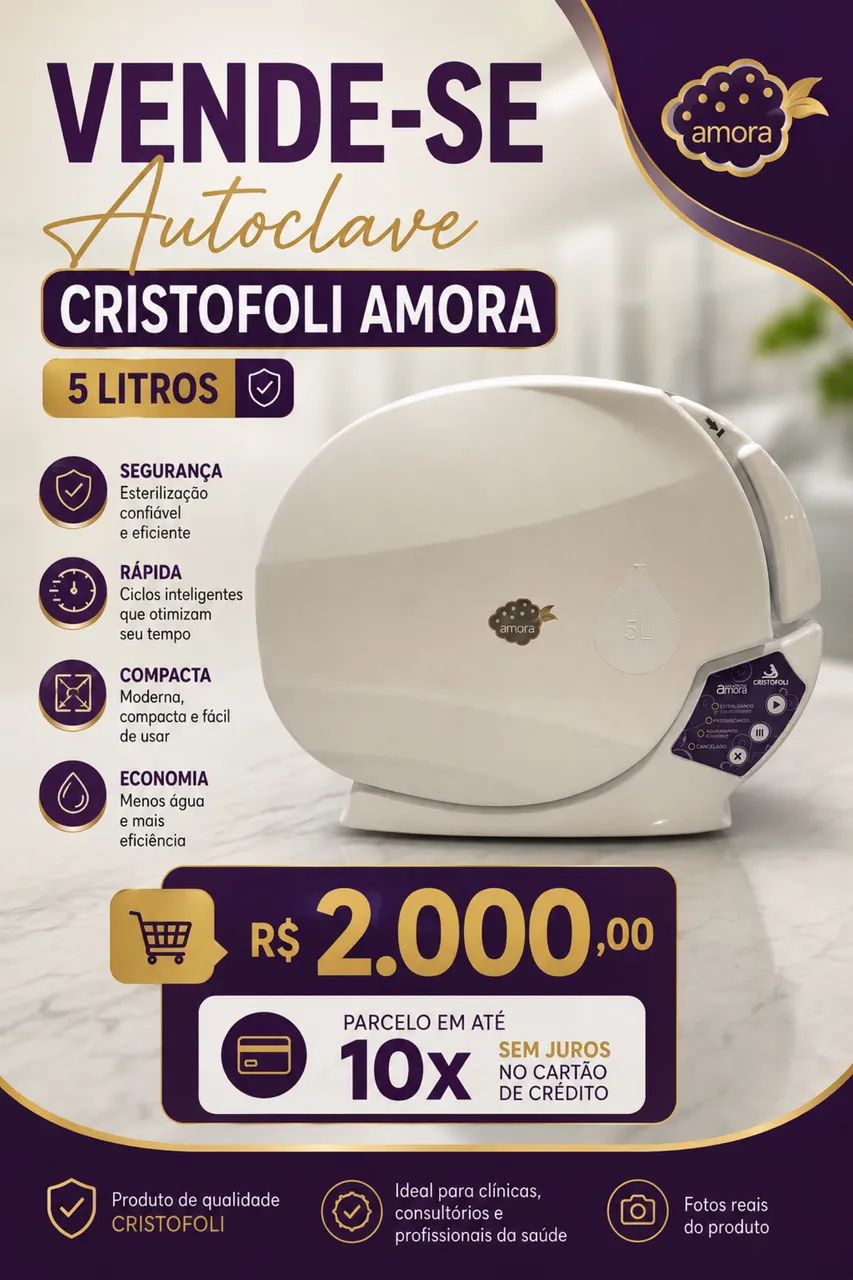 AUTOCLAVE CRISTOFOLI AMORA 5LITROS - Foto 2