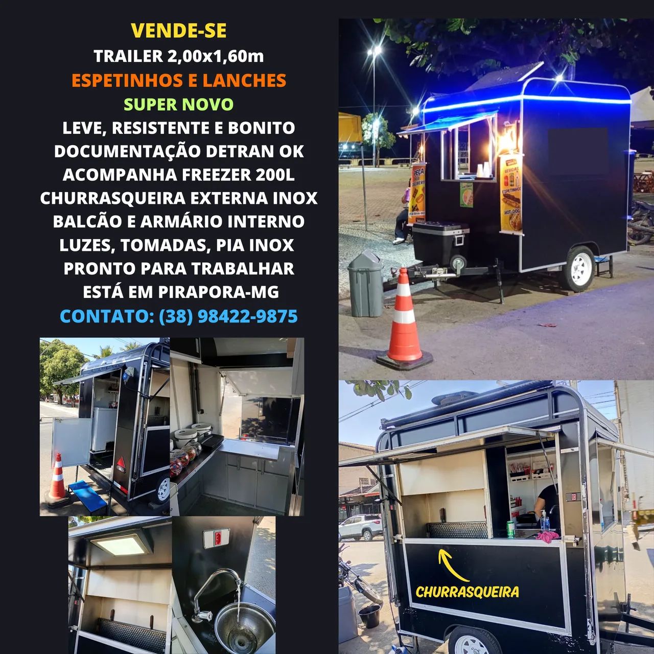 Vende-se Trailer Espetinhos e Lanches 