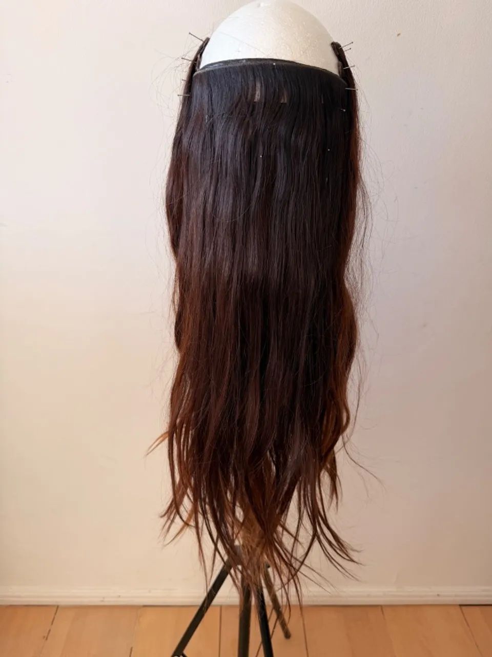 Cabelo humano do Sul em telas - 60 cm cor castanho  - Foto 4