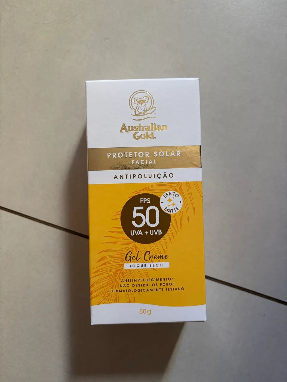 Protetor solar lacrado fator 50 australian gold 