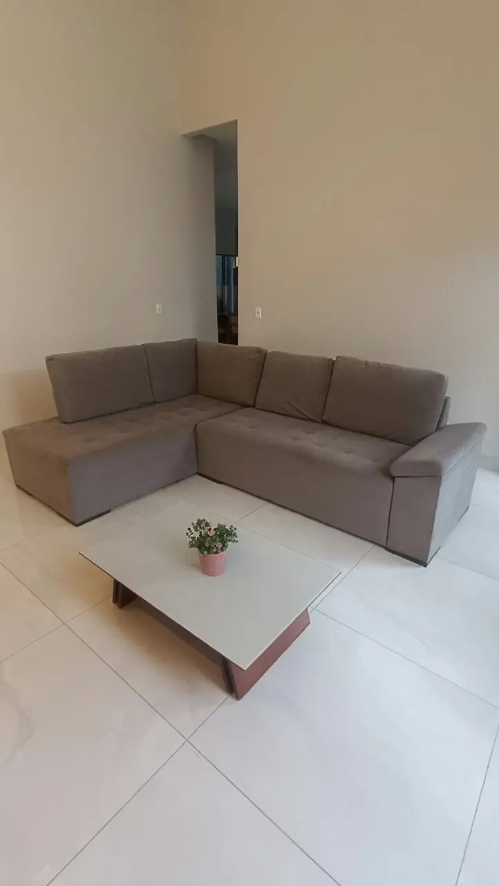 Sofa de canto / Chaise / Cinza Grafite