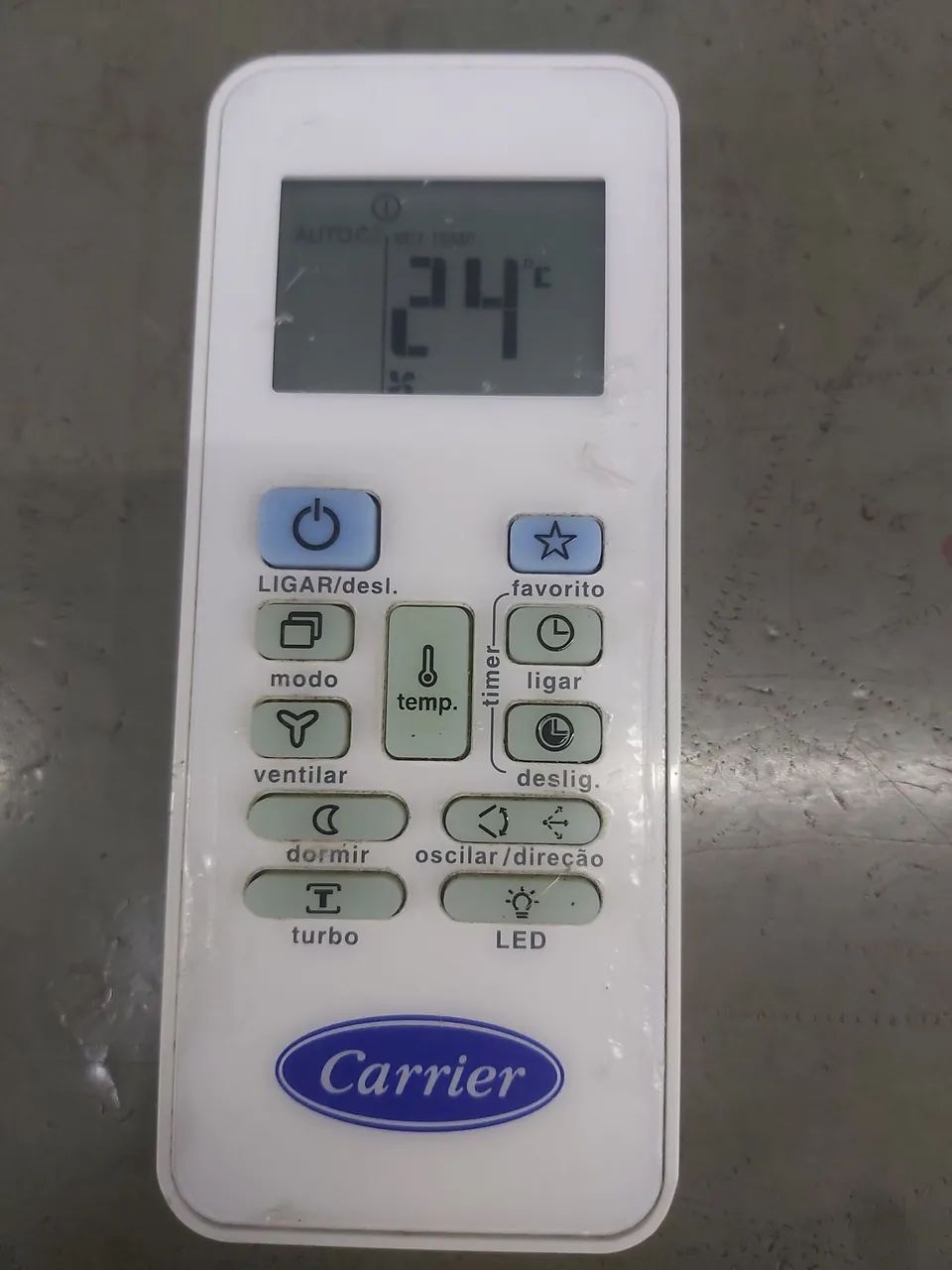 Controle ar-condicionado Carrier 