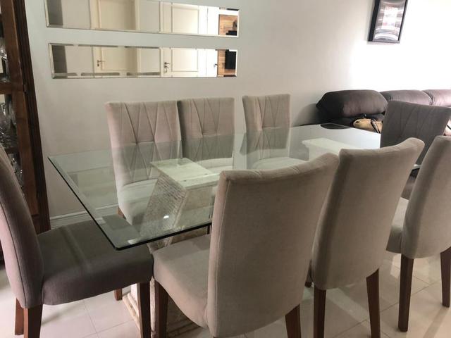 Conjunto de sala de jantar 8 lugares semi nova (Le Baron)