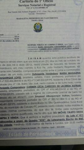 Vende-se terreno em Gravatá