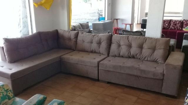 Sofa de canto gigantesco 3.32x2.06 puff enorme apenas 1400 a vista ou 10x159 cartao