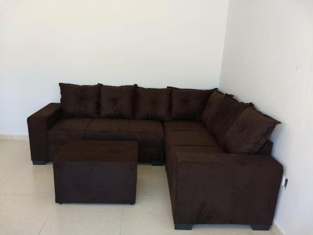 Sofa direto de fábrica com o Puff de brinde Whatsapp * - Foto 4