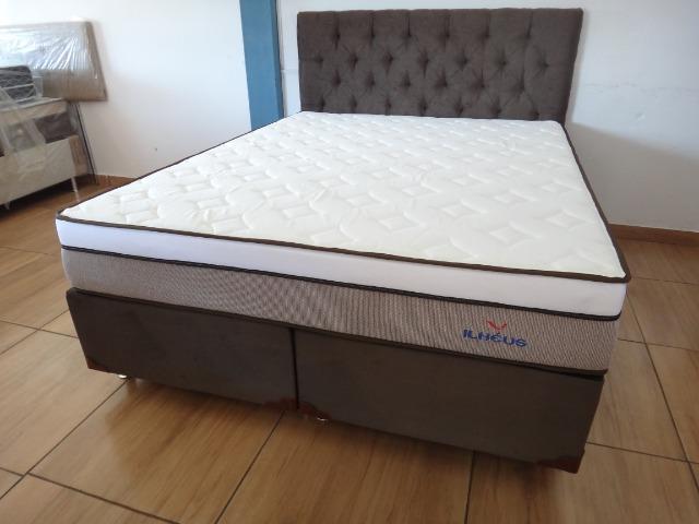 Cama Box Queen Ilheus Molas Ensacadas Individualmente - Com Cabeceira Estofada - Foto 3