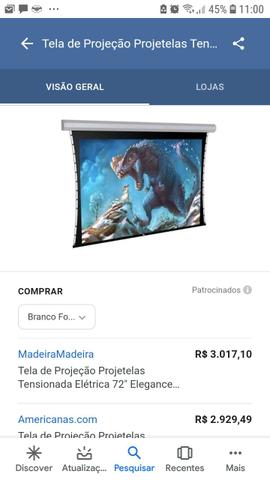 Tela de Projeção Elétrica Com Controle Sem Fio - Foto 2