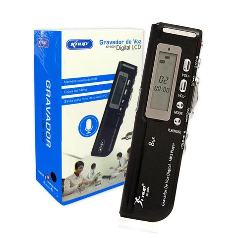 Gravador de Voz Digital com Display Lcd Kp-8004 Knup 8Gb Saída para P2 Mp3 Player Usb Rj11 - Foto 2