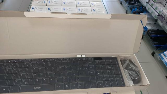 Combo de teclado e mouse sem fio multimídia Abntli exbom ac cartão