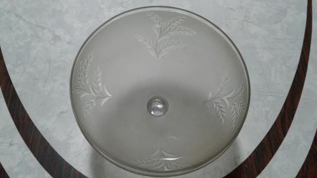 Centro de mesa (Calice) Em cristal lapidado e jateado. Antigo. - Foto 5