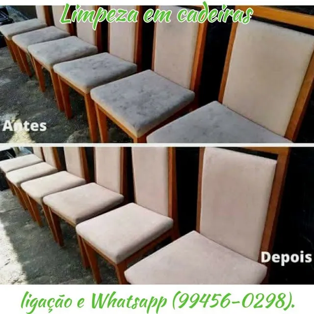 Atendemos em domicílio, lavagem a seco em cadeiras.