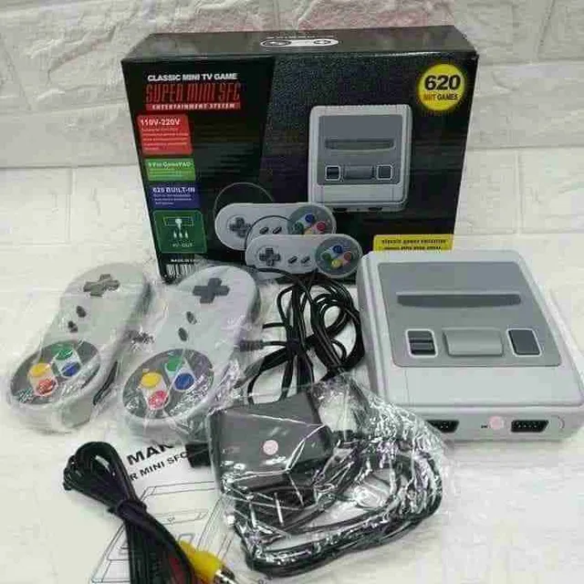 Mini Video Game Retro Emulador Super Mini Sfc Com 620 Jogos Classicos 8 bit  02 Controles Nintendo