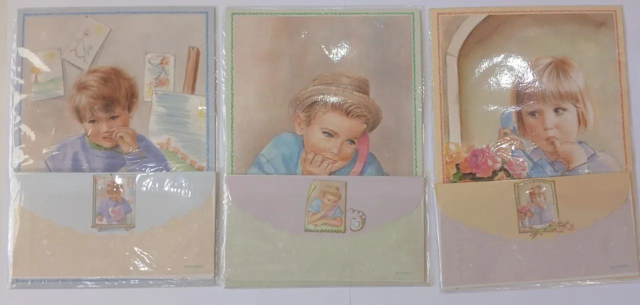 Blocos de papéis de carta antigos - Pacote com 3 