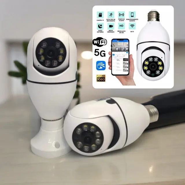 Câmera lâmpada Visão Noturna 5G Colorida Rastreamento Humano Automático