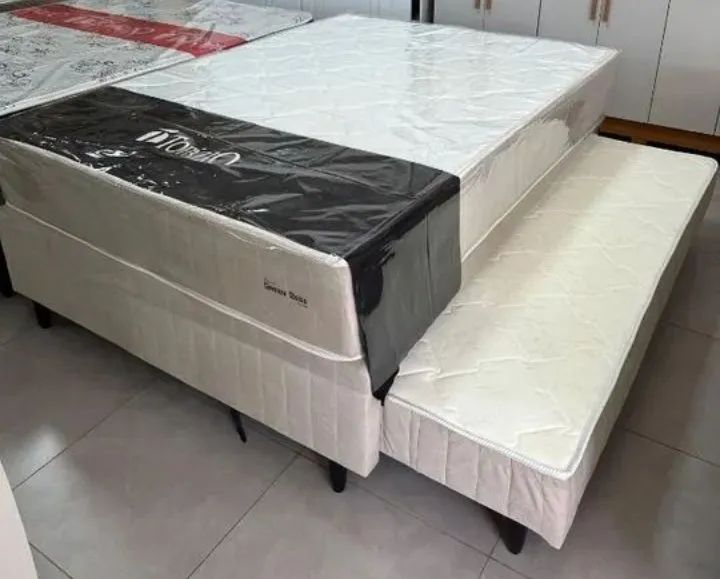 Cama Box casal com auxiliar molas ensacadas 