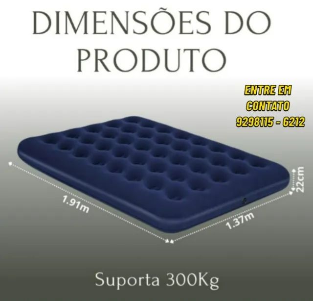 Colchão Inflável Casal Resistente Suporta 300 Kilos+Bomba de Ar-Entregas 9h as 22h - Foto 2