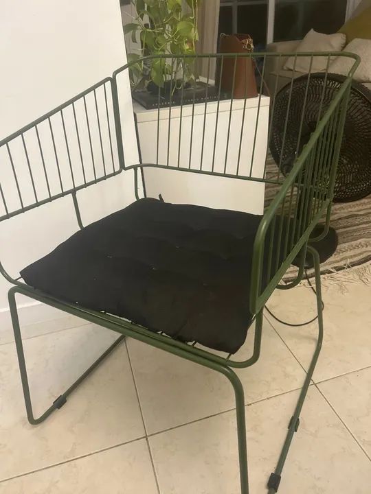 Cadeira varanda verde metal