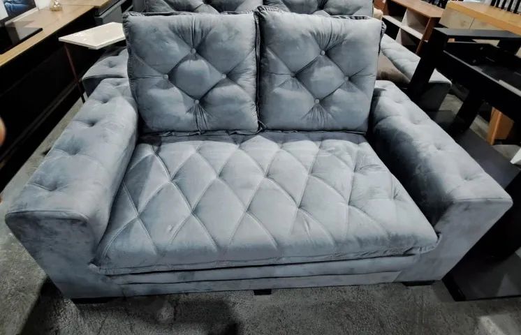 Conjunto Sofá 3x2 Lugares Botonado Tecido! Produto Novo Direto da Fábrica! - Foto 5