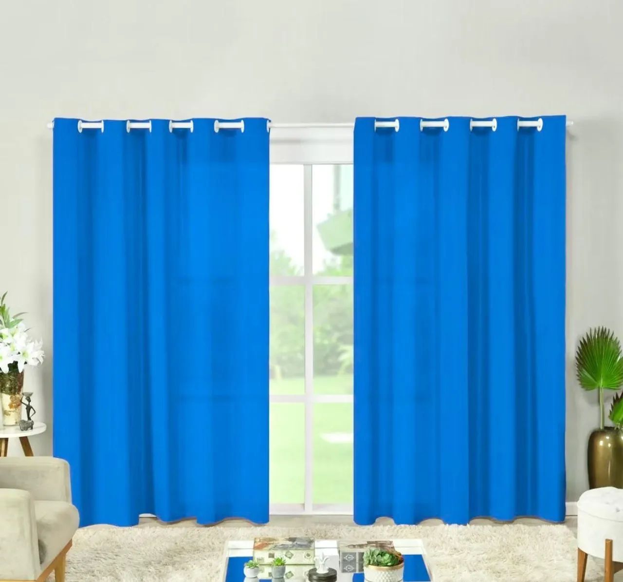 Cortina para sala com ilhós tamanho: 3,00X2,80m - Foto 2