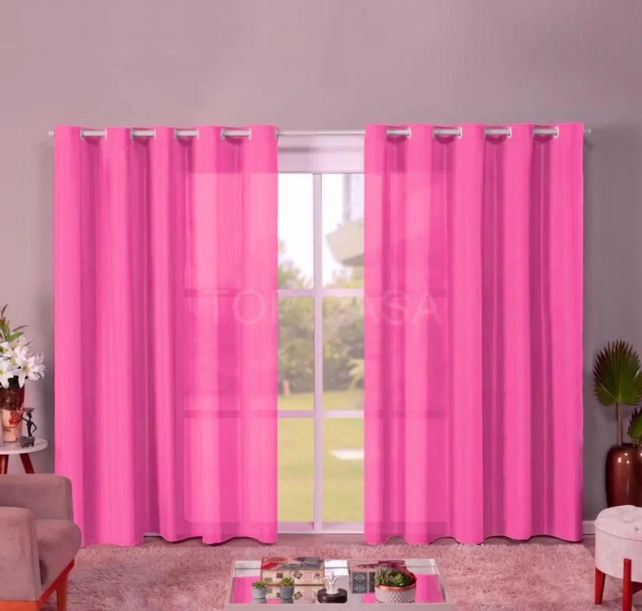 Cortina para sala com ilhós tamanho: 3,00X2,80m - Foto 5