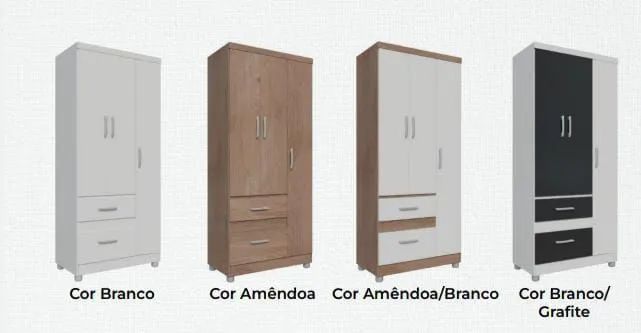 Roupeiro Solteiro 100% Mdf 3Prt 2Gav - Foto 2