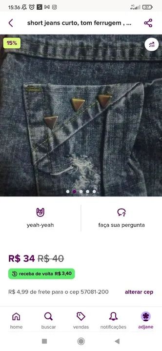2 Shorts Jeans Feminino de marca no preço de um - Foto 2