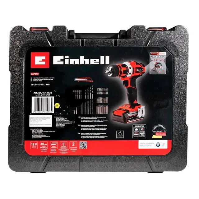 PARAFUSADEIRA E FURADEIRA BATERIA 2,5AH TE-CD 18/40 LI + KIT 69 PEÇAS EINHELL - Foto 4