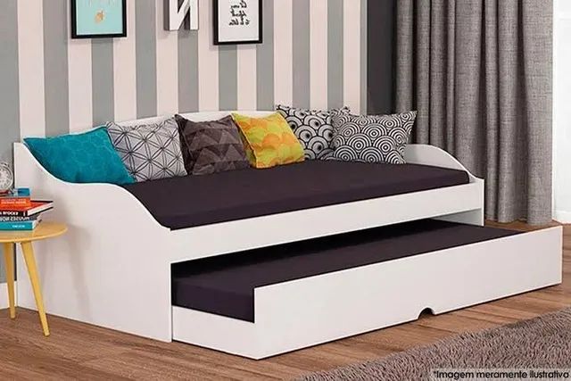 Cama com Auxiliar Solteiro 100%MDF r65