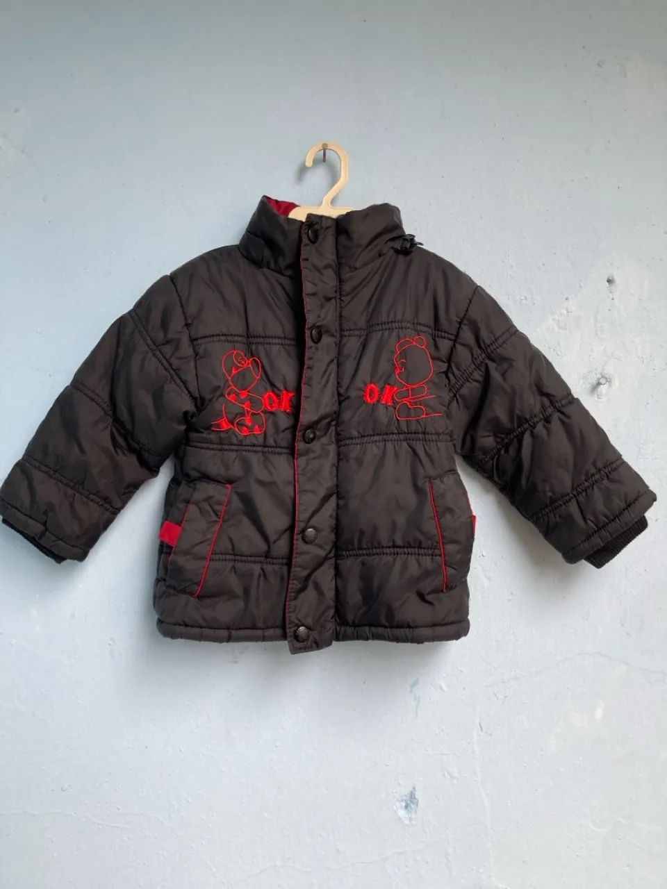 Jaqueta Puffer Infantil Preto, Tam 4