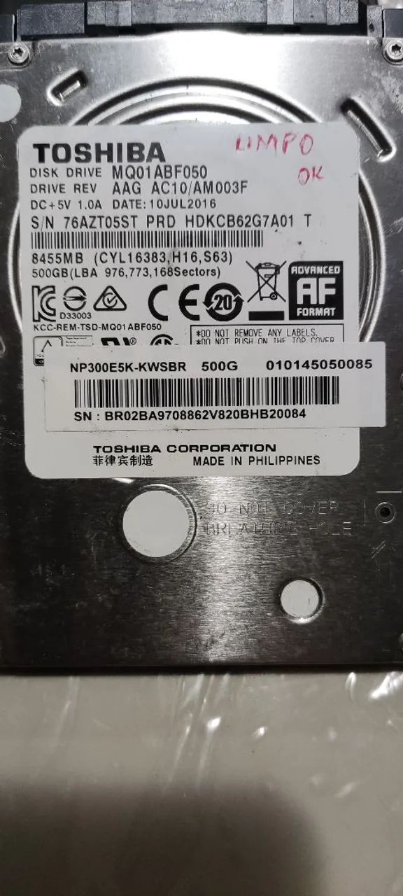 HD TOSHIBA MQ01ABF050 - 500 GB - SATA - 5400 RPM - Foto 3