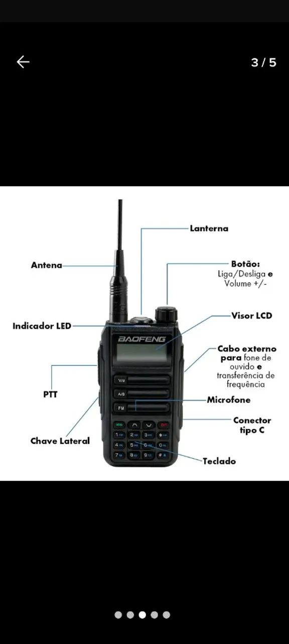 Rádio Comunicador Baofeng com Acessórios - Foto 3