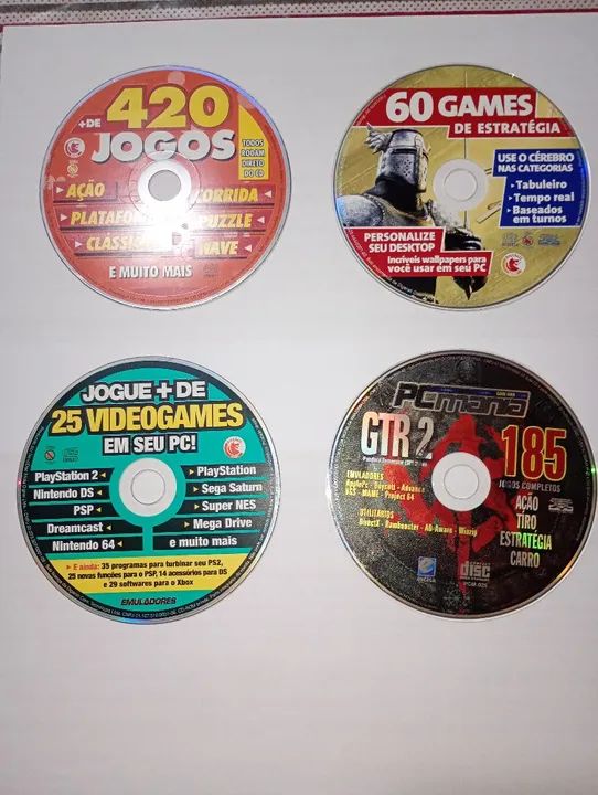 420 Jogos, 60 Games de Estratégia, GTR 2 e 25 Videogames em CD