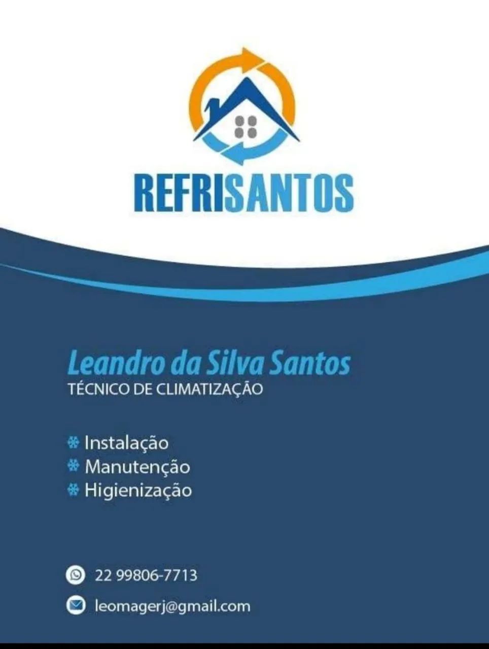 Serviços de refrigeração, manutenção e limpeza. 