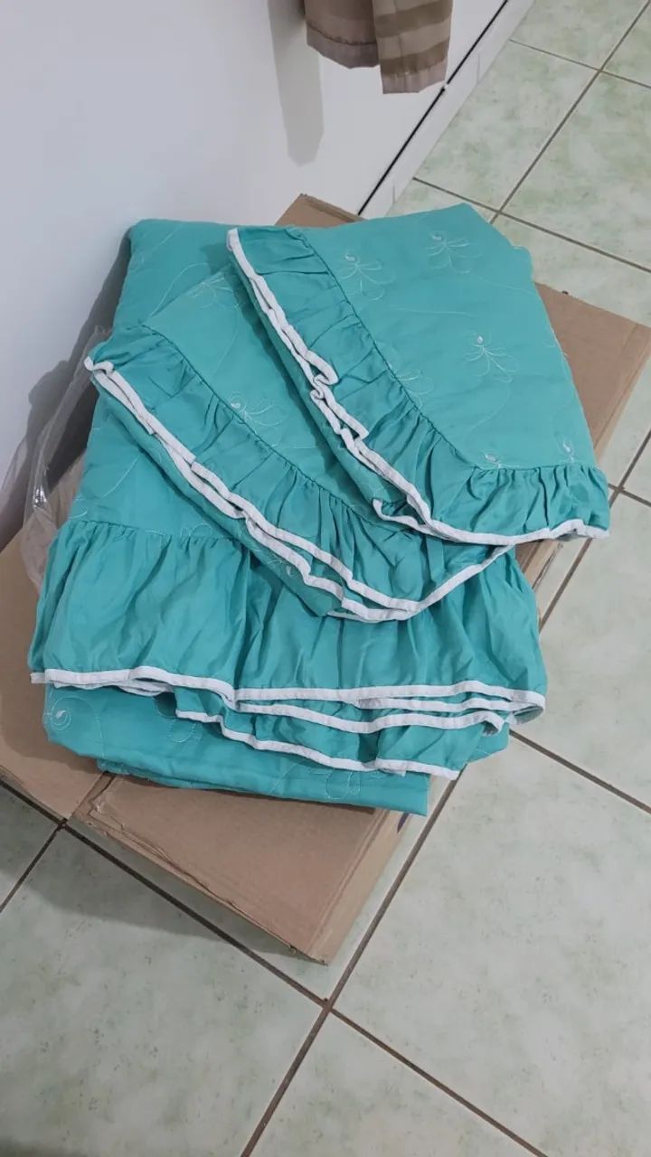 Cobre Leito (Colcha) - Cama de Casal - Sulamita Verde - Foto 2