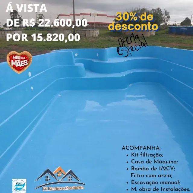 Piscina hidro 8,0m+ prainha direto da fábrica - OFERTA Mês das Mães. - Foto 2