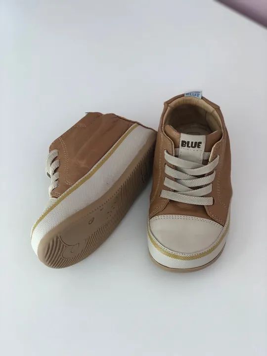 Tênis infantil todo em couro da Blue - Foto 2