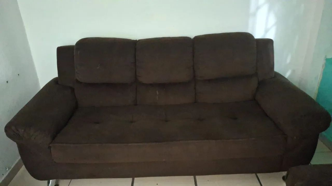 Sofá 3 lugares SUEDE usado