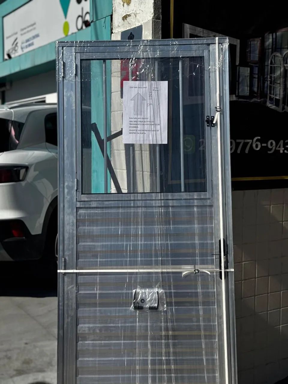 Portas de alumínio com vidro e grade 80cm - Promoção imperdível!