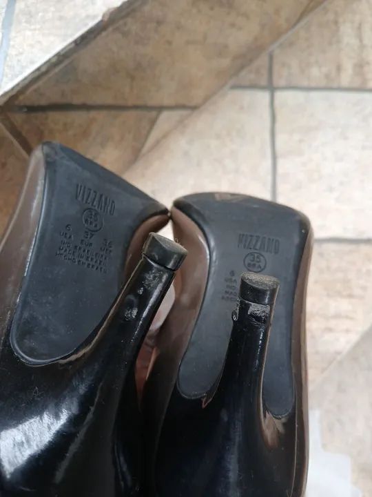 Sapatos de Salto Alto 7cm Marrom e preto dual collor), n 35 Vizzano - Foto 3