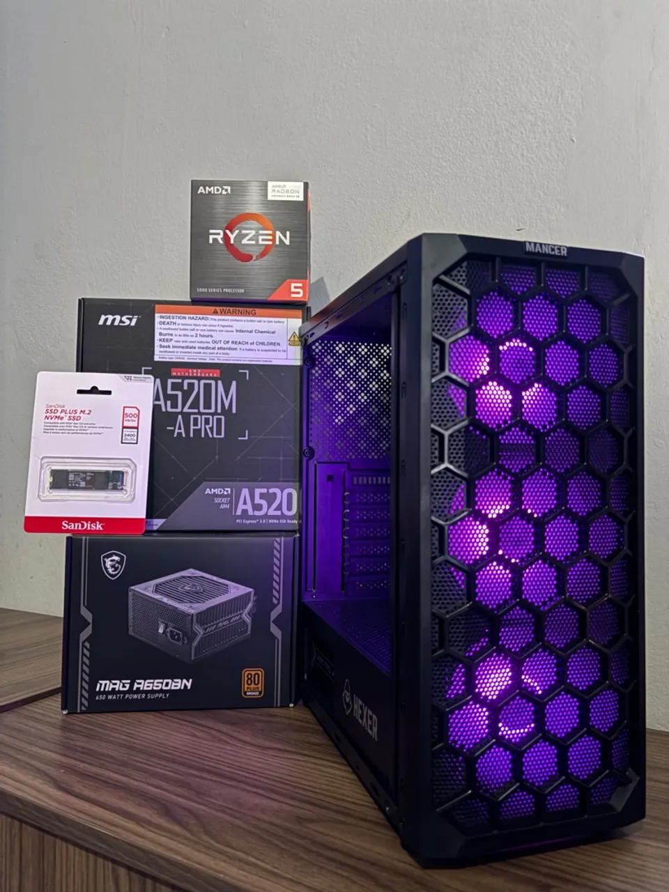 PC RYZEN ( NOVO ) 5 5600GT / 32GB RAM / SSD 500GB NVME / FONTE 650W
