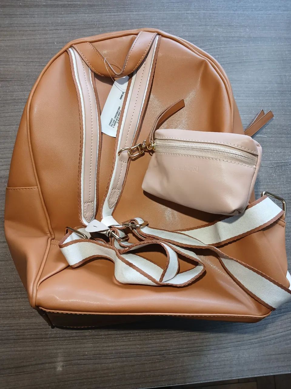 Mochila Pouch Marron Anacapri Grande Nova - Foto 4